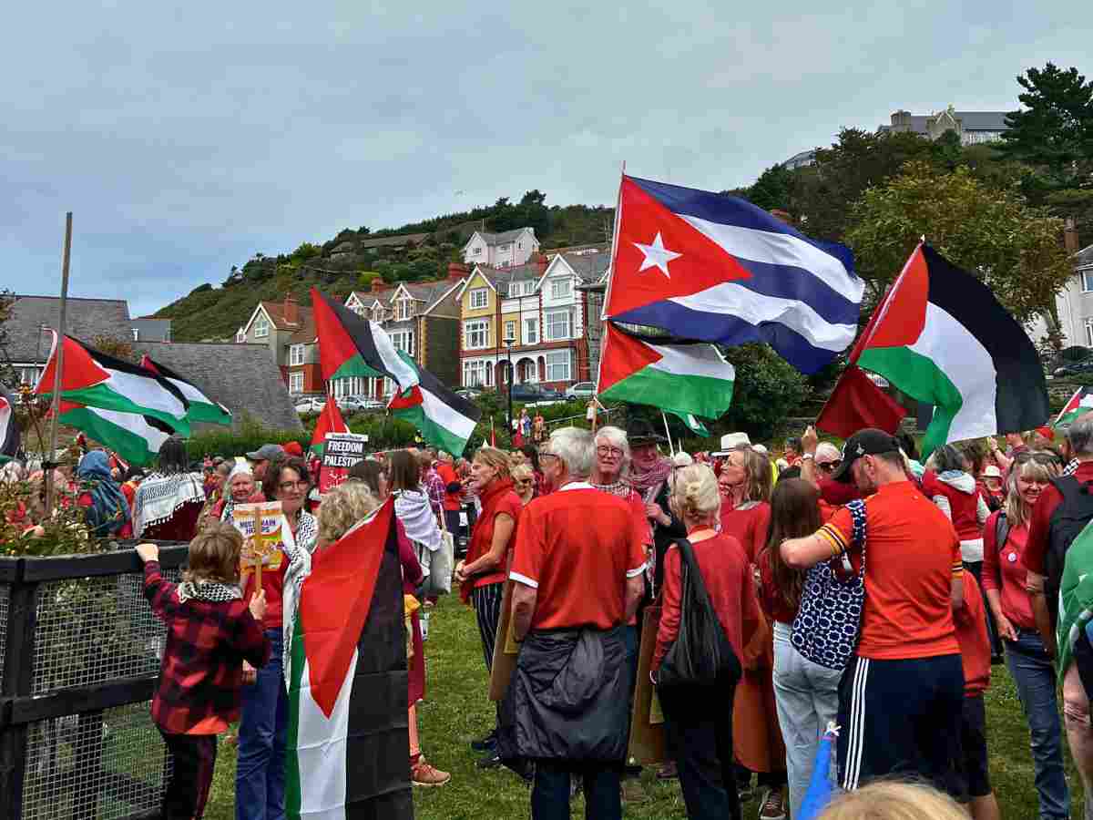 Cuba solidarity was on full display at a recent Palestine protest