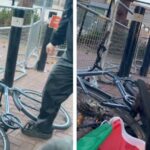 Elbit Systems HQ just got blockaded - with bicycles