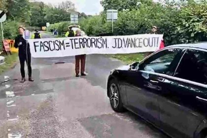 JD Vance faced protests on visit to UK to meet David Lammy