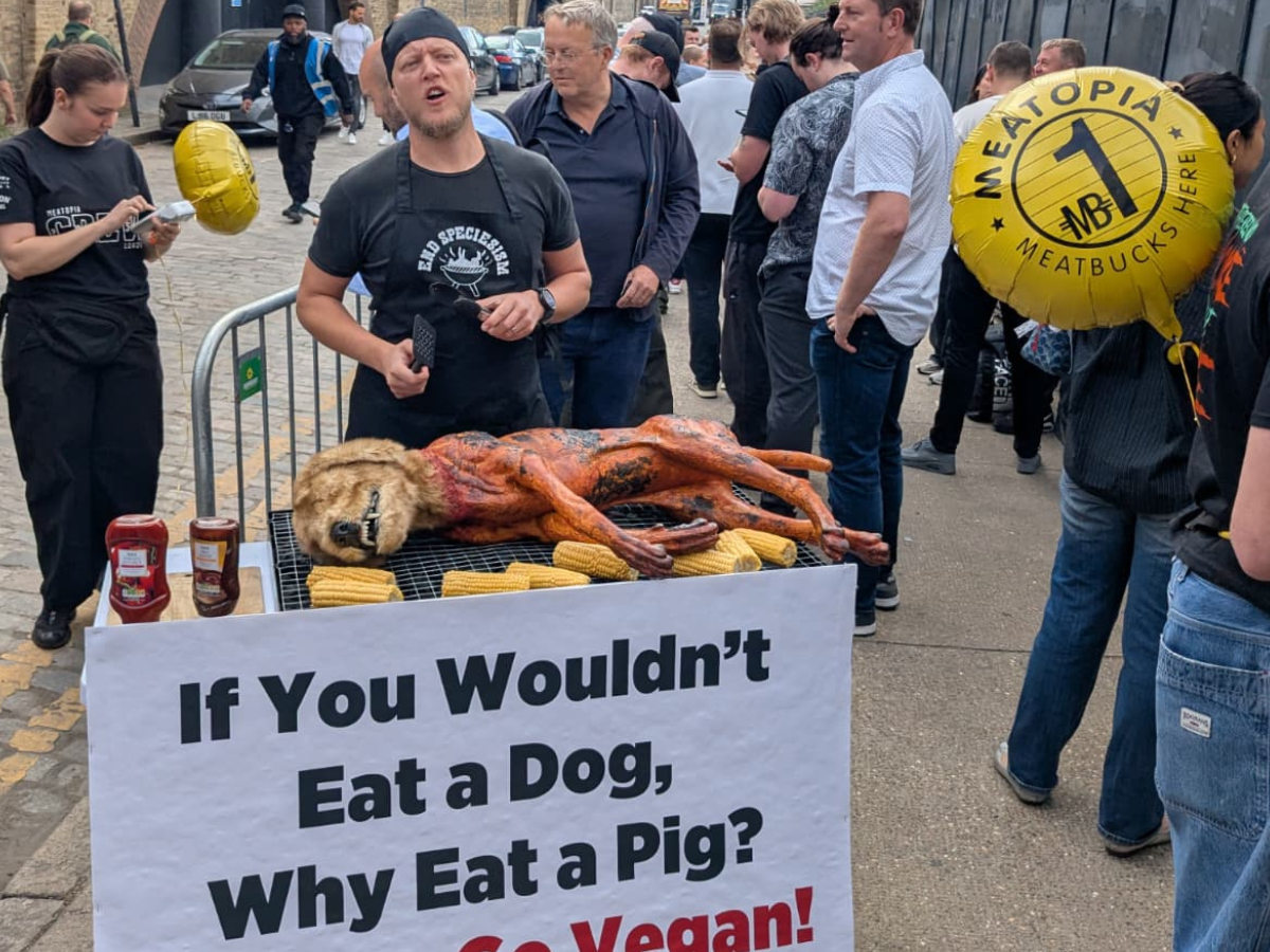 Meatopia attendees given something to chew on by PETA