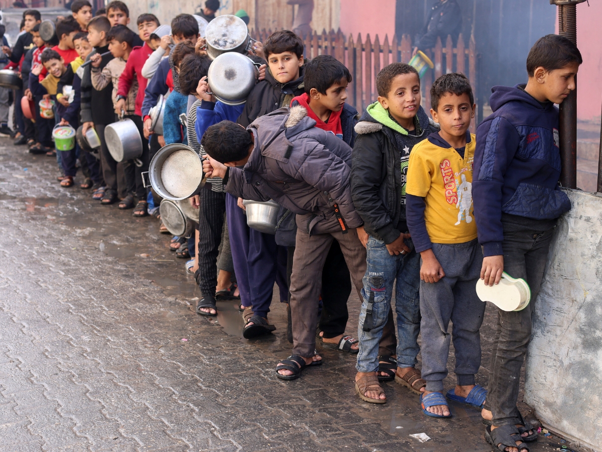 From school queues to food queues... what of Gaza's children?