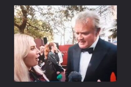 Hugh Bonneville goes guerilla with Gaza message on red carpet