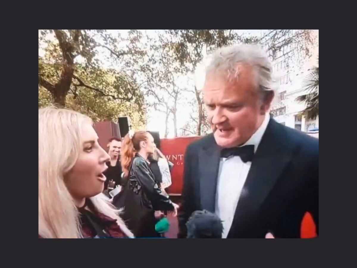 Hugh Bonneville goes guerilla with Gaza message on red carpet