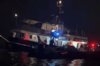 Lead boat of Gaza-bound humanitarian flotilla, carrying Madleen crew including Thunberg, bombed and set on fire near Tunisia