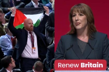 Palestine protest during Reeves speech sees Labour ghouls clap