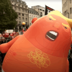 Trump cowers away from British public
