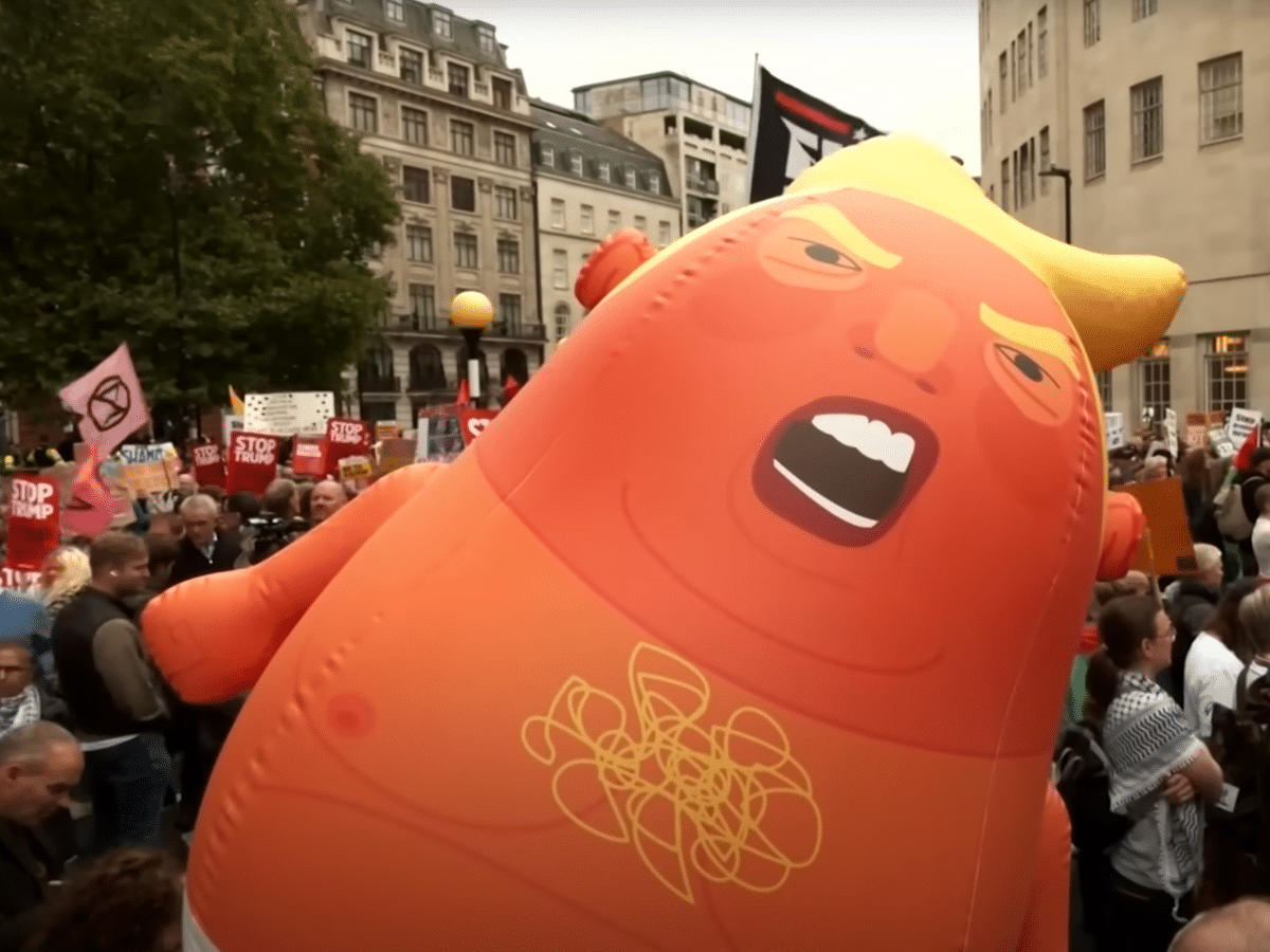 Trump cowers away from British public