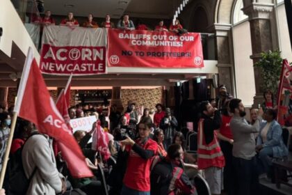 Acorn have taken over a bailiffs meeting because, well, fuck bailiffs.