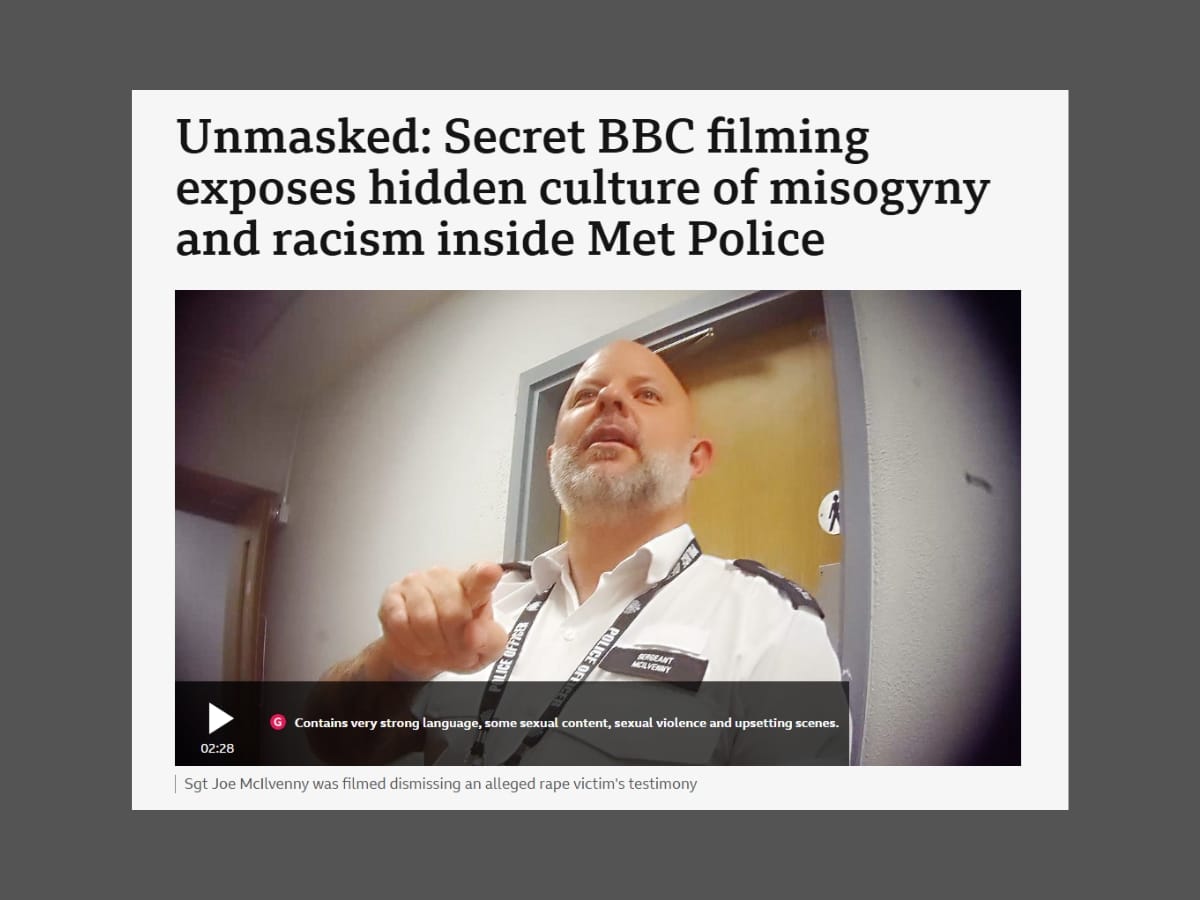 BBC Met Police investigation framed abuse as bad apples