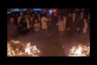 Israeli flag burned by anti-Zionist Jews during protests