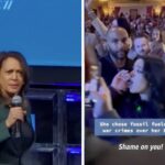 Kamala Harris seethes as heckler calls her ‘right-wing war criminal’