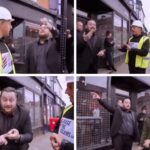 Man on the street monsters high-vis flag shagger