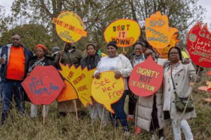 Over 200 protest outside UK's only female migrant detention centre