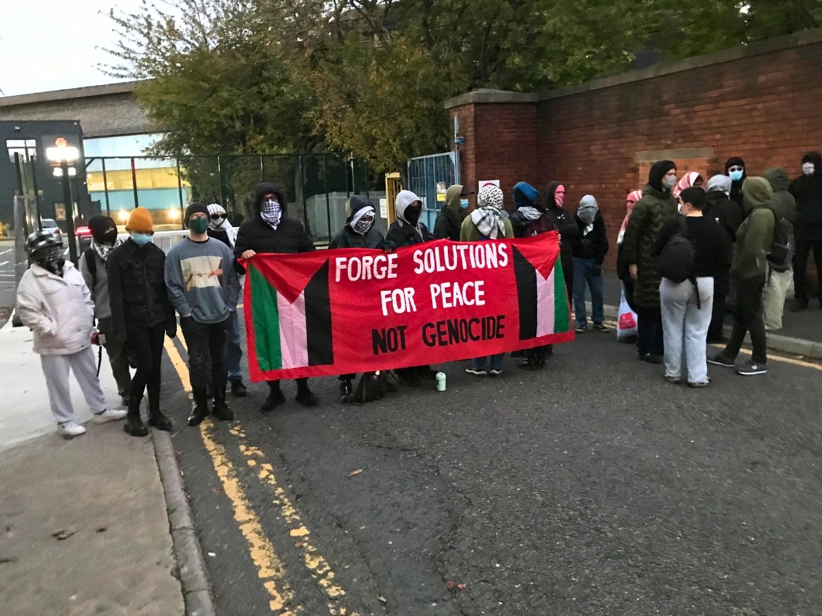Sheffield protesters shut down arms factory linked to genocide