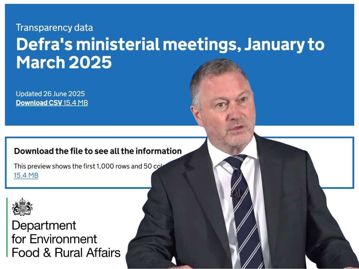 Steve Reed's ministerial meetings missing from government data