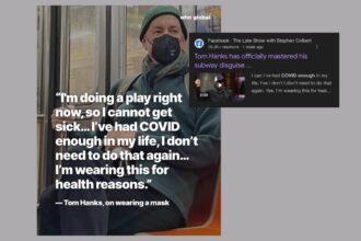 COVID whitewash over Hanks's mask admission on Colbert show