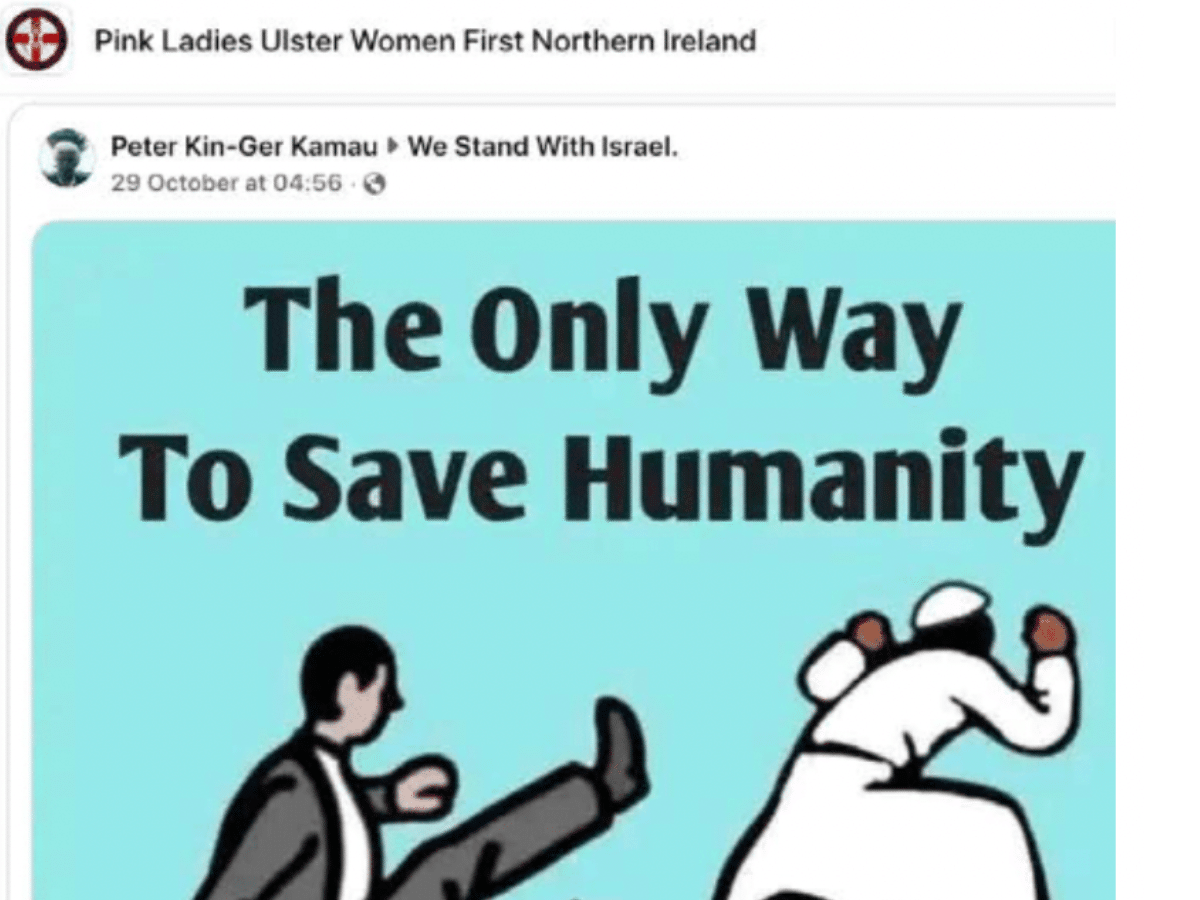 "Fuck Islam" scream racist Pink Ladies group at protest in Belfast