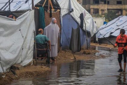 Gaza's displaced are now seeing their tent camps flooded