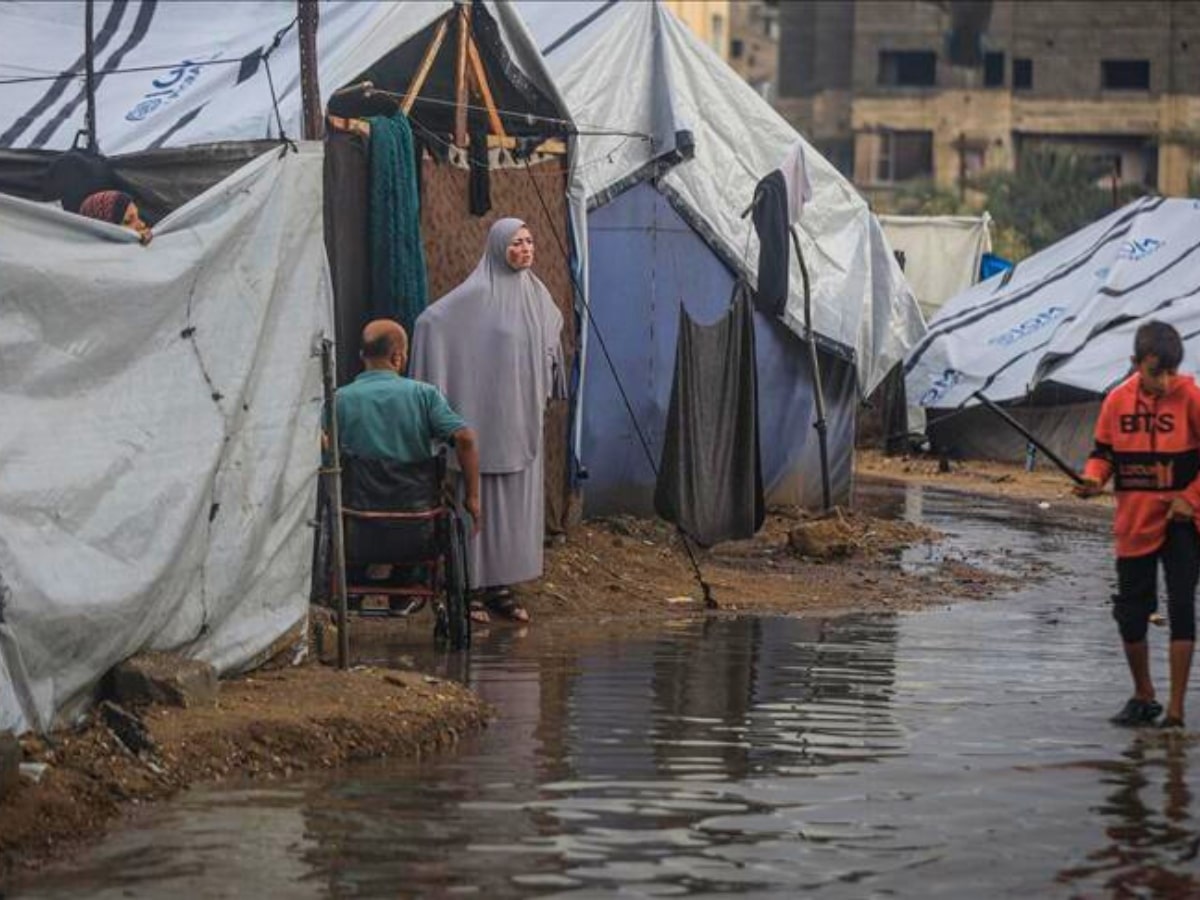 Gaza's displaced are now seeing their tent camps flooded