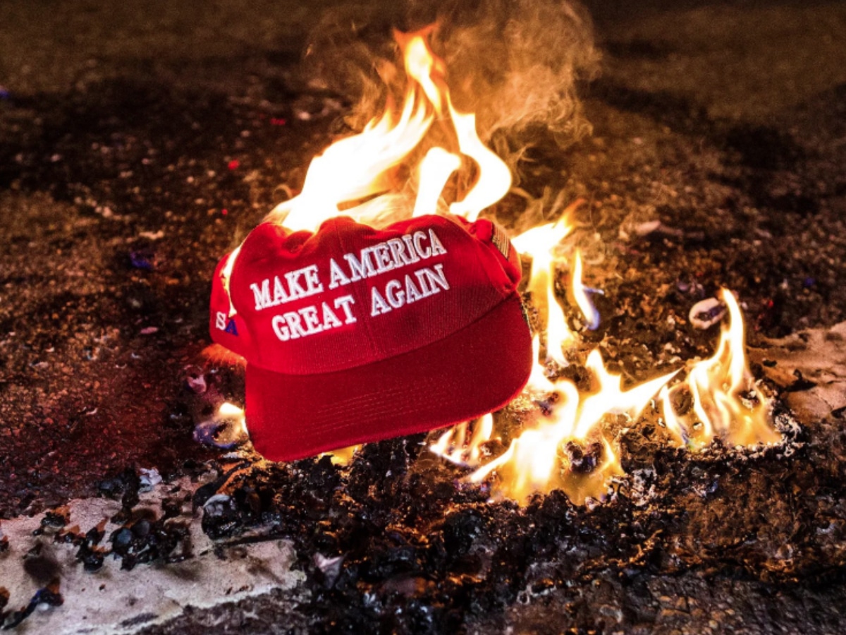 MAGA revolt: Trump supporters seen burning their own hats