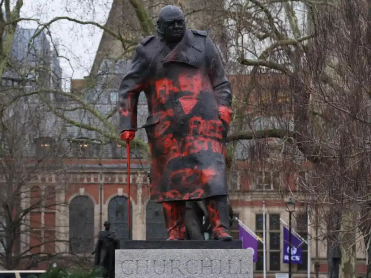 Olax Outis appears in court over Churchill statue action