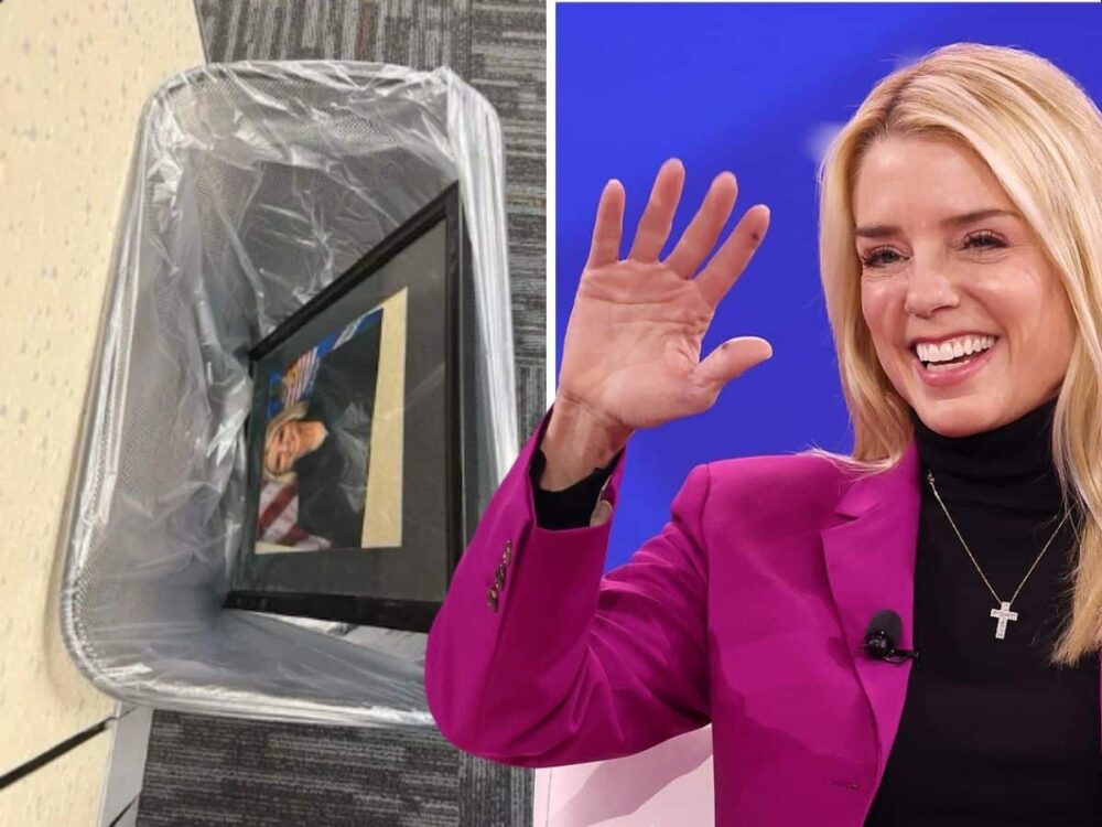 Pam Bondi has literally been tossed in the trash