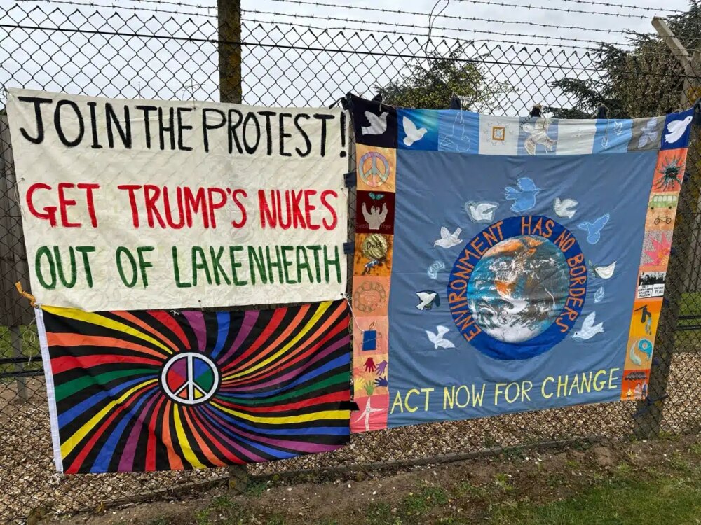 Peace Vigil attenders see US ground attack planes leaving RAF Lakenheath