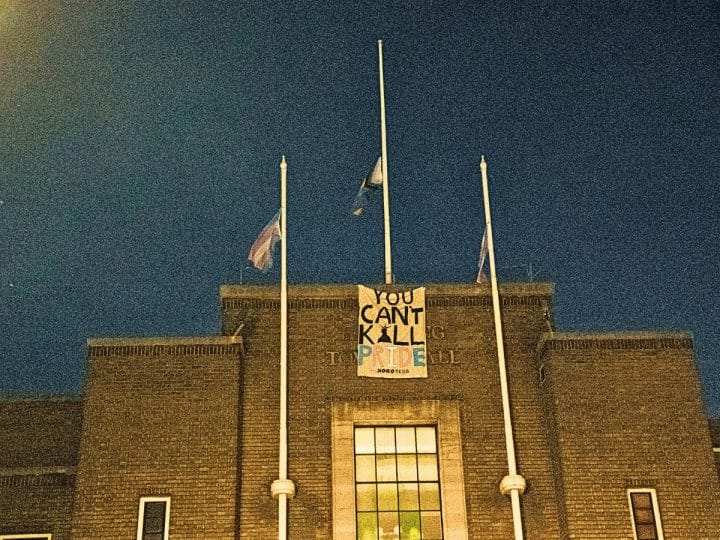 Read more about the article Trans kids hang pride flags from Havering Town Hall
