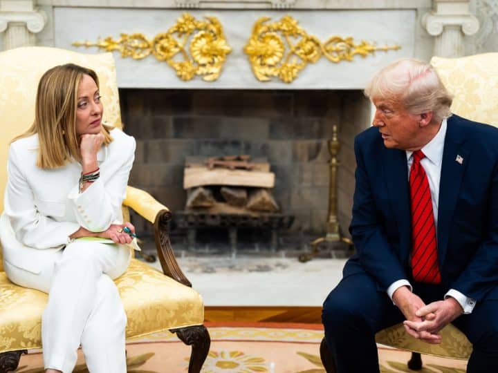 Read more about the article Meloni says Trump made up the claim that she begged him for a photo