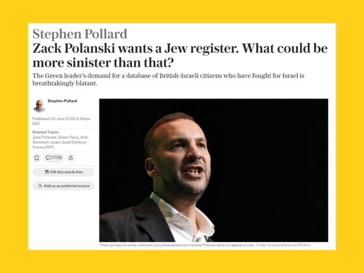 Read more about the article The Telegraph’s desperate, antisemitic attack on Zack Polanski stinks